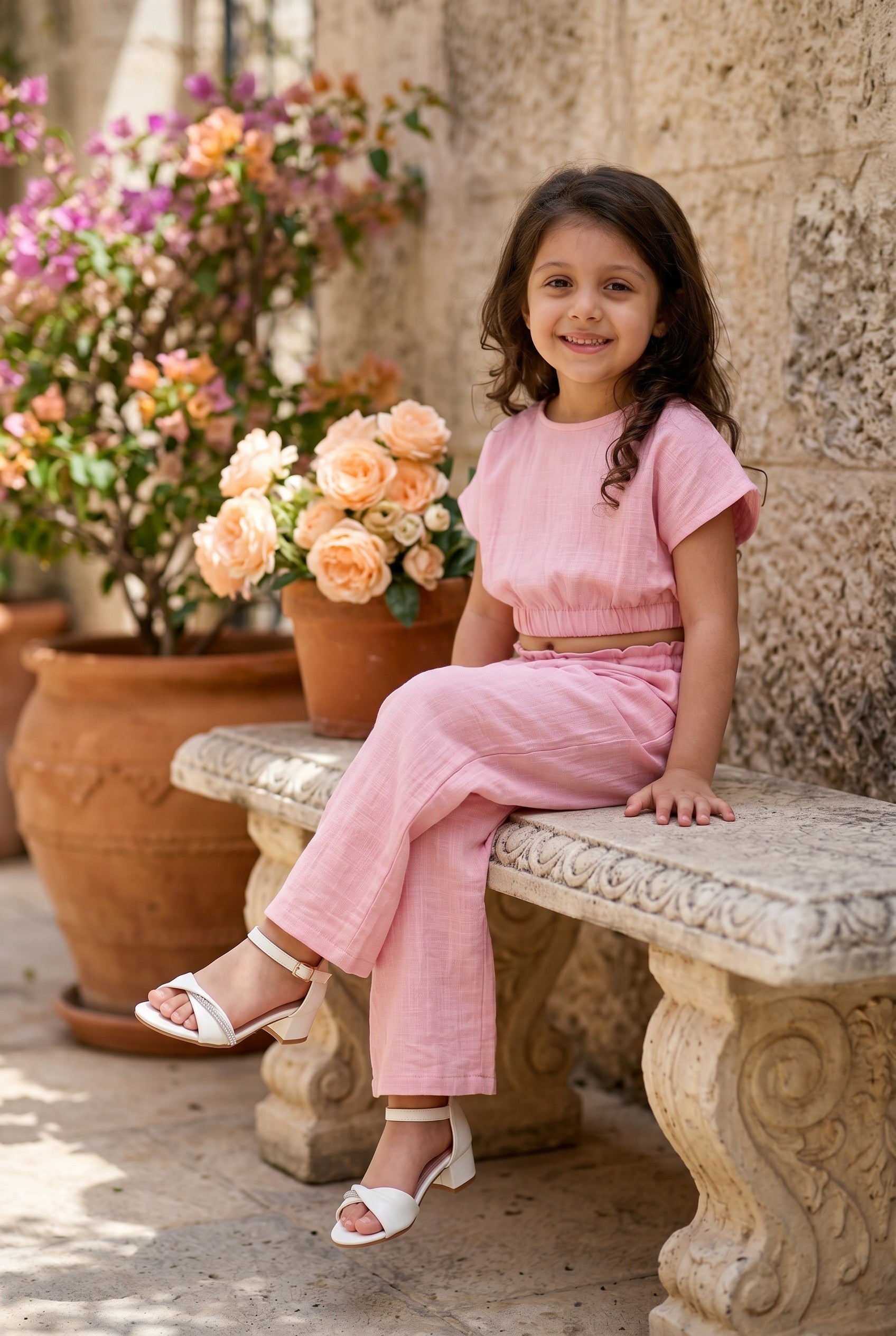 Tuta Jumpsuit Plissè Rosa