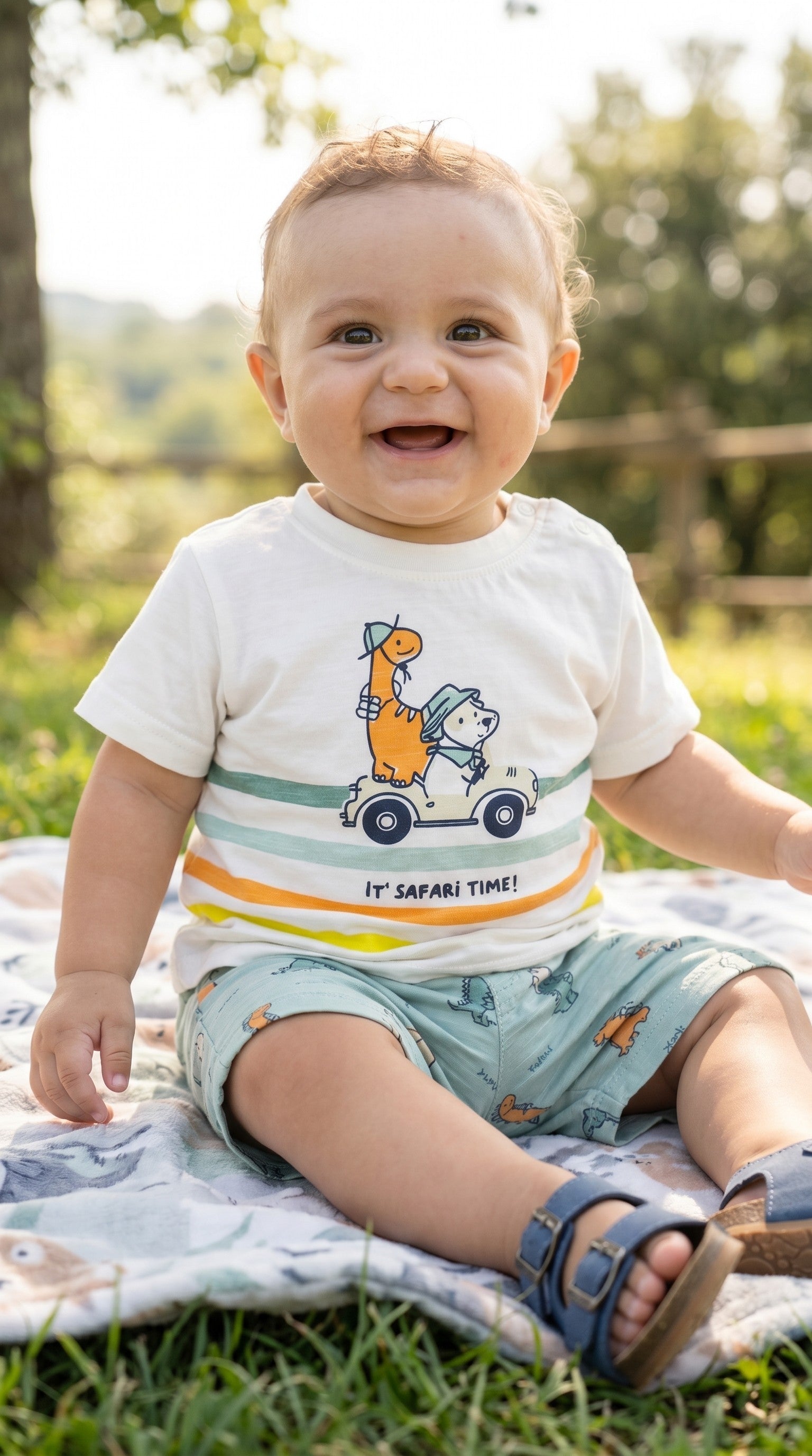 L'isola che non c'è – Completo 2 pezzi T-shirt e short cotone bambino