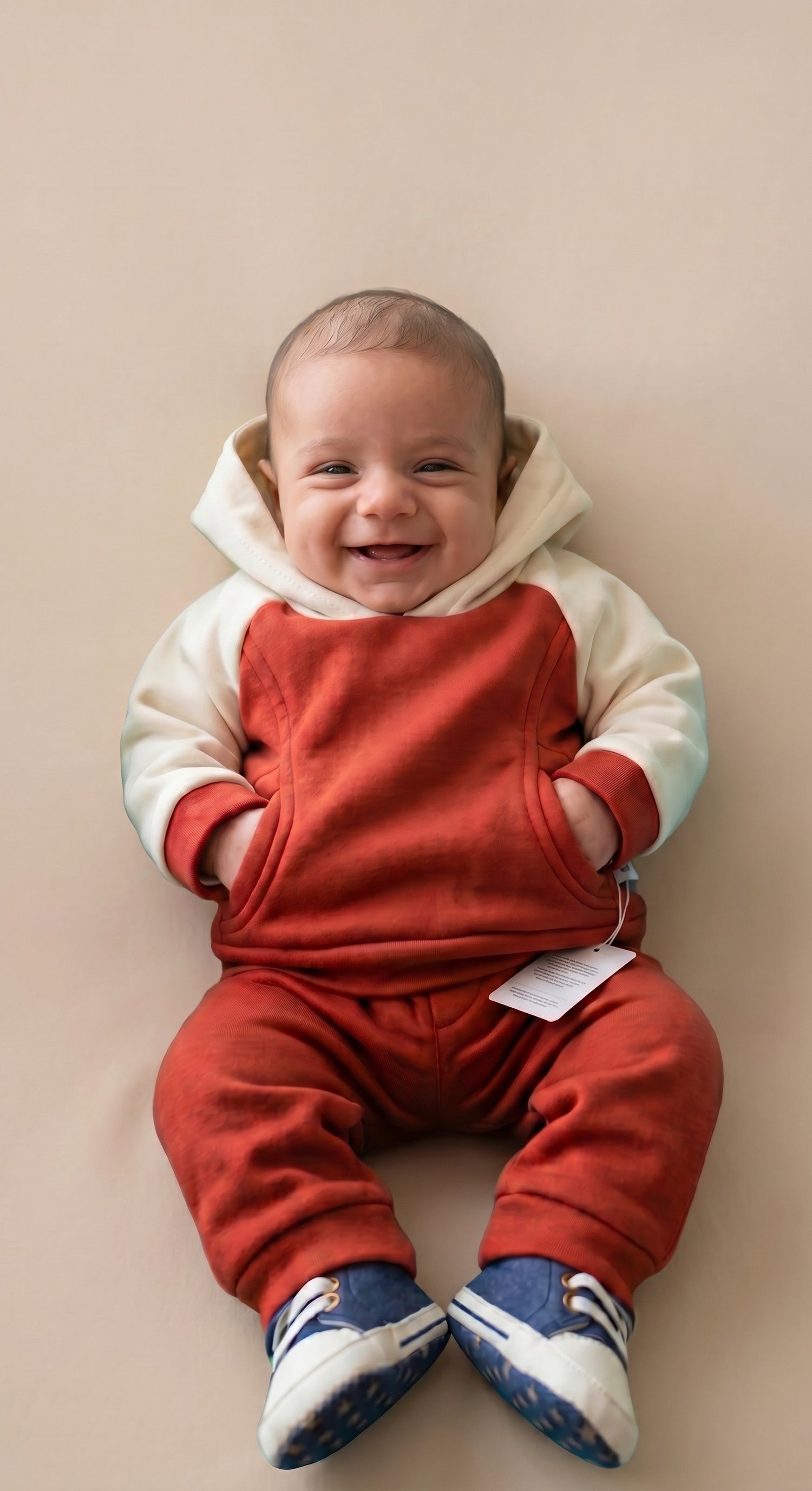 Tuta con Cappuccio 2 Pezzi Felpata - Neonato 0-12 Mesi
