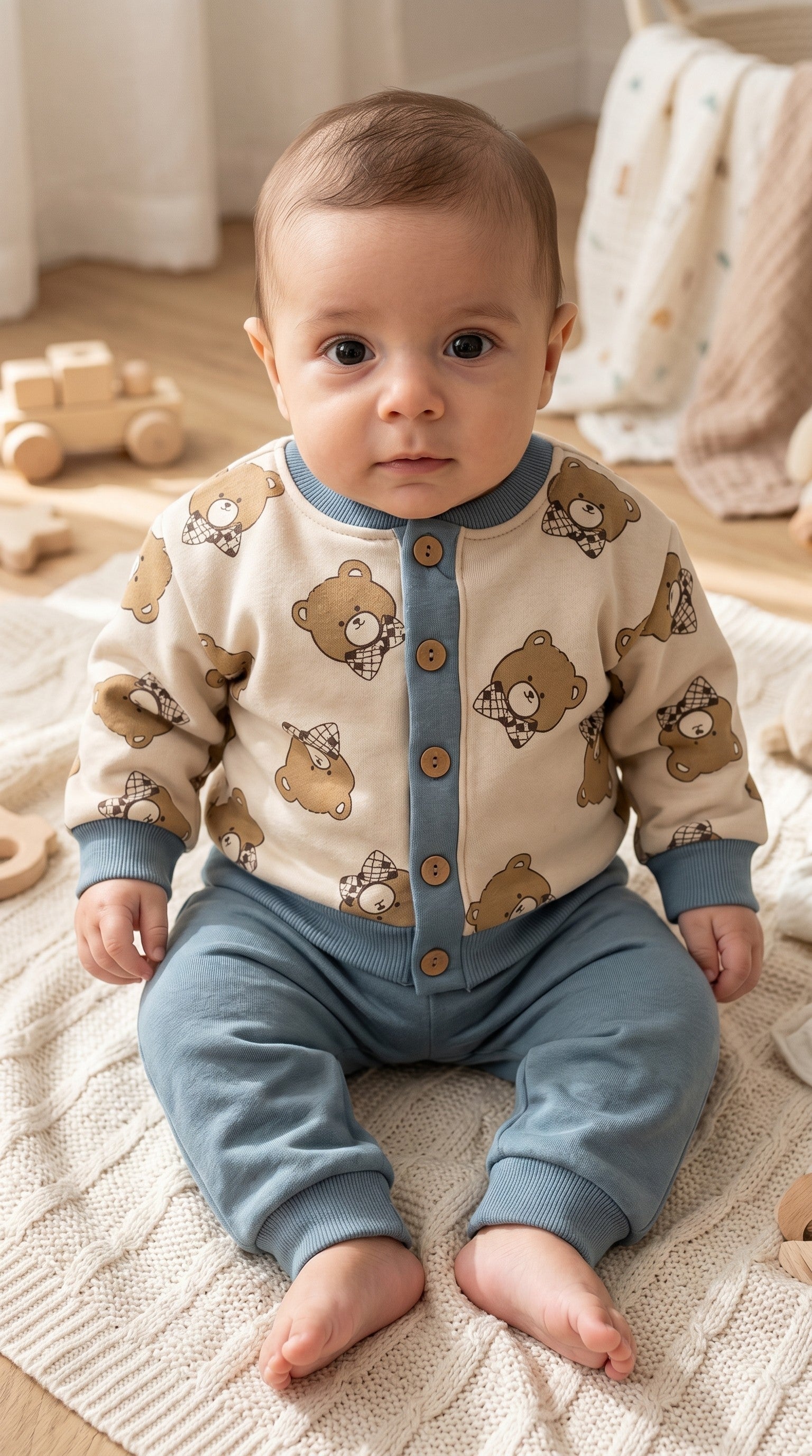 Completo 2 Pezzi Giacchino Teddy e Pantalone Felpato