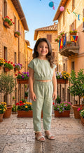 Tuta Jumpsuit Plissè Verde
