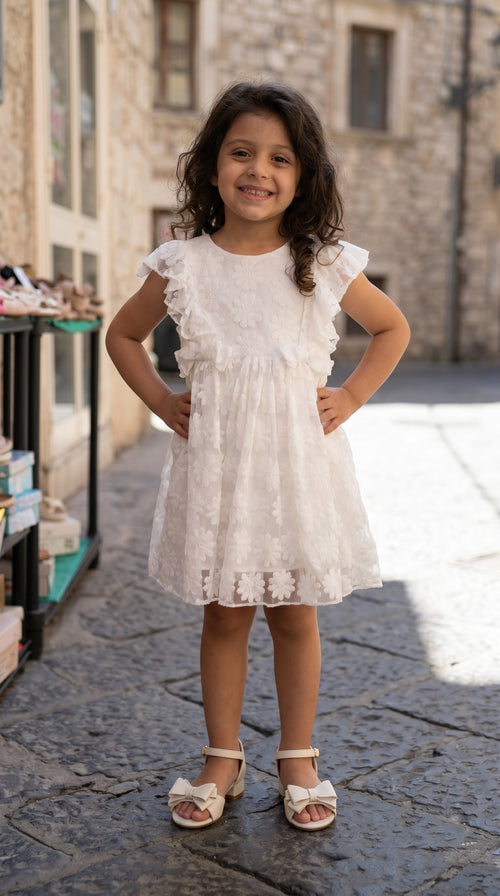 Abitino di Pizzo con Dolcevita Traforato - Bimba