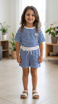 Completo Bimba 2 Pezzi in Cotone Stile Marinaretta