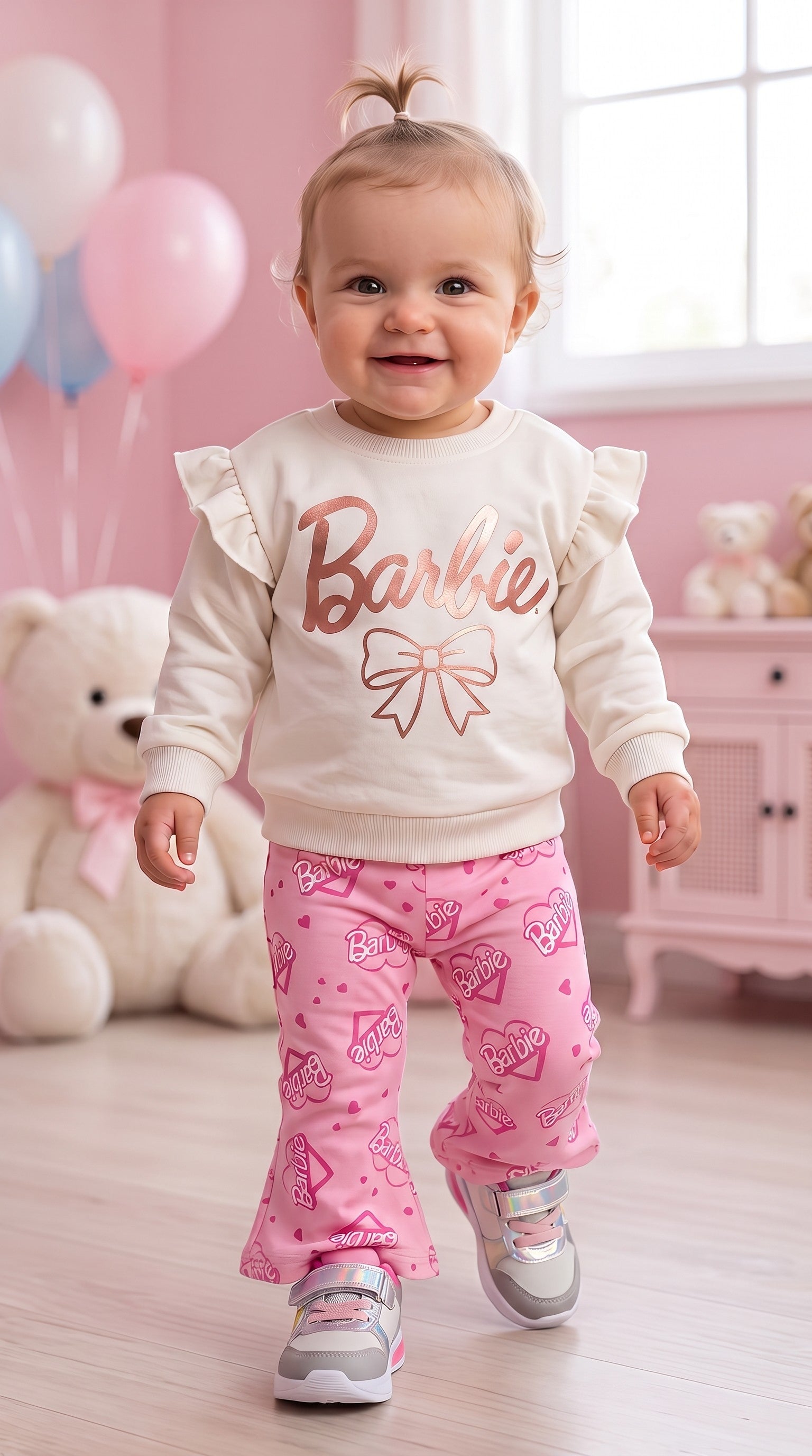 Completo Barbie Felpa + Pantalone a Zampa 🩷✨