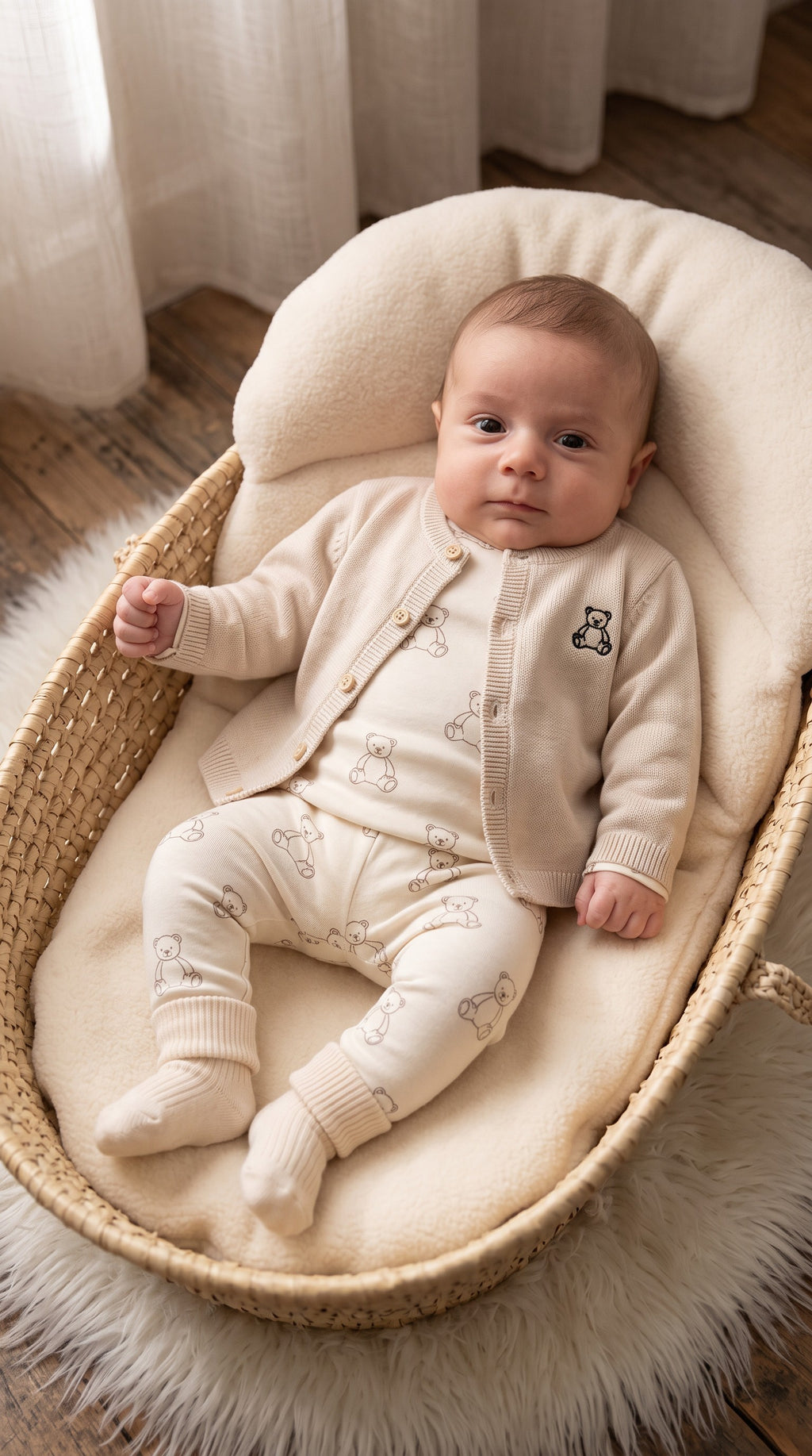 Completo Neonato Orsetto – Giacchino + Body + Calzini