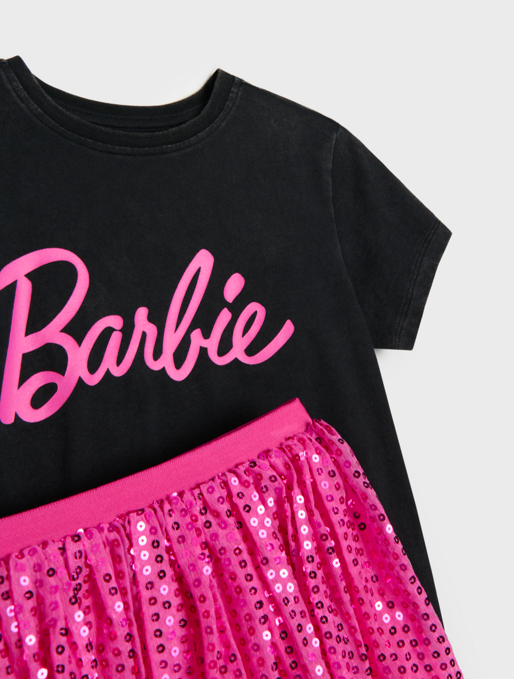 Completo Barbie – T-shirt e Gonna Paillettes – Bimba