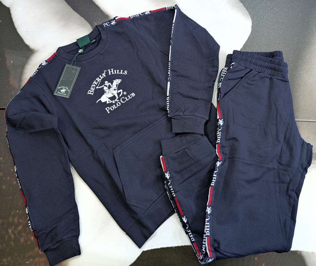 Tuta Felpata Beverly Hills Polo Club – Girocollo con Bande