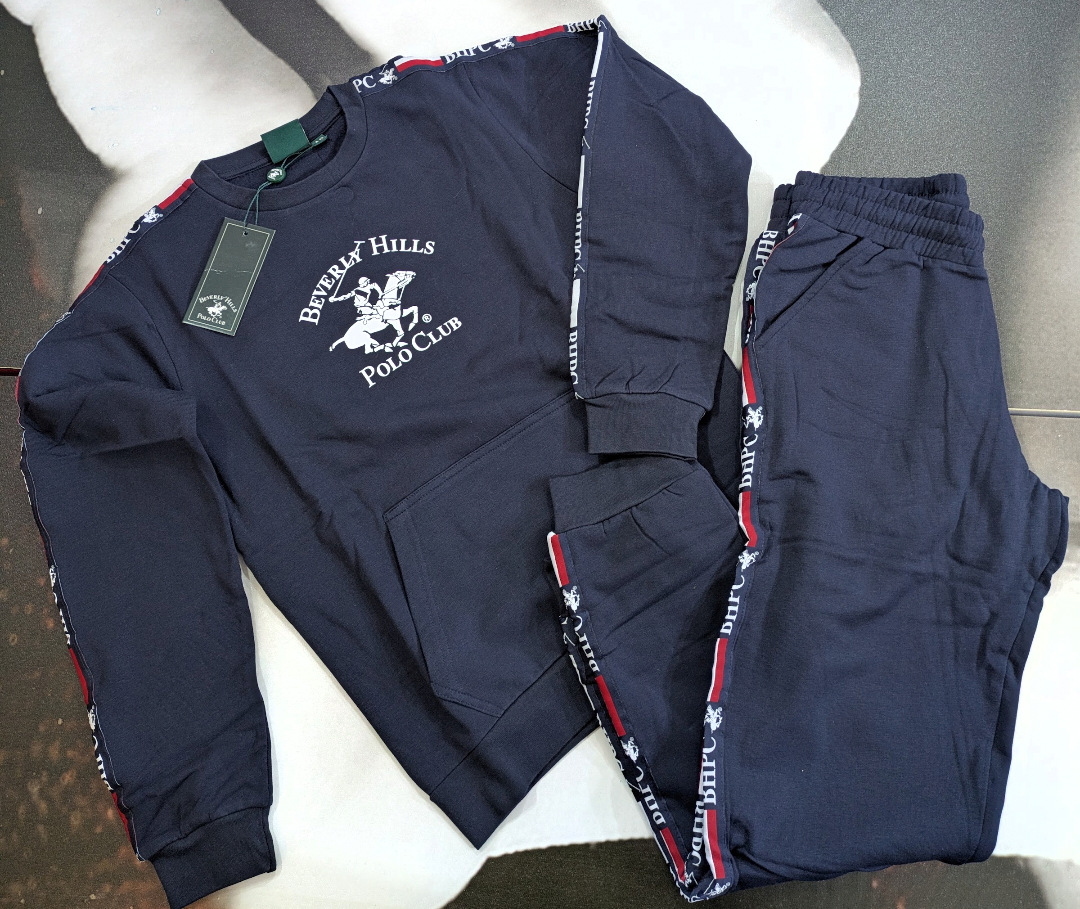 Tuta Felpata Beverly Hills Polo Club – Girocollo con Bande