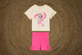 Completo Minou Disney – T-shirt e Shorts Rosa – Neonata