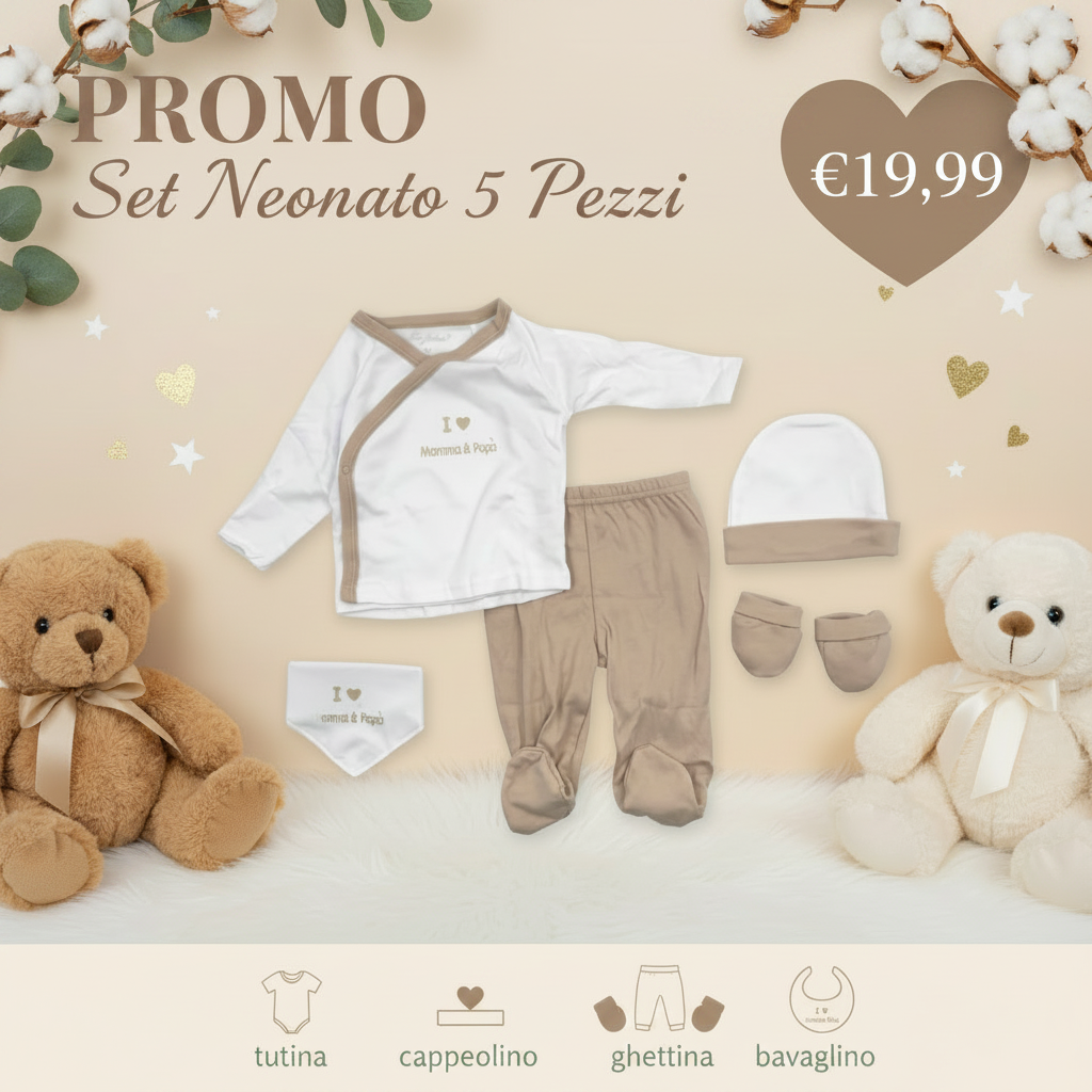 Set Neonato Beige - Toni Caldi